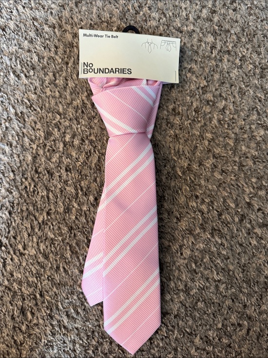 No Boundaries Accessories - No Boundaries Pink Diagonal Stripe Tie